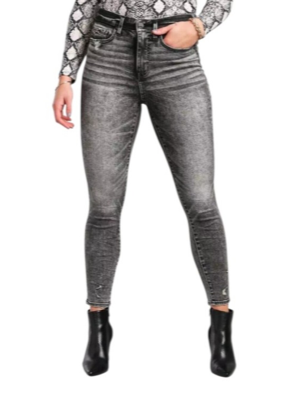Buckle Black Fit No. 75 High Ankle Skinny Distressed Jeans
